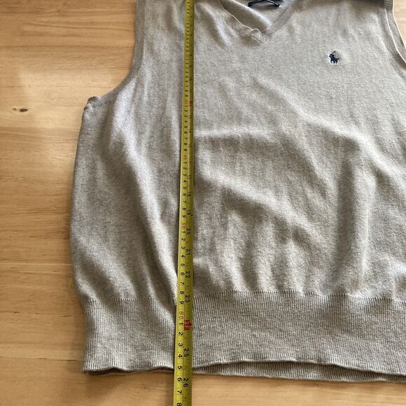 Polo By Ralph Lauren Sweater Vest XL Pima Cotton Gray Preppy Academia Grandpa - Picture 4 of 8